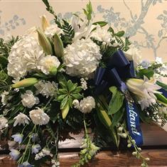 White Funeral Basket
