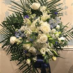 White Blue Standing Spray