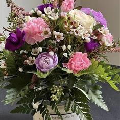 Candle with Pink Flowers